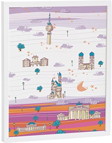 Eiffel Textile Eiffel Baby Germany Stampa su tela, 40 x 50 cm, colore: Malva/Arancione