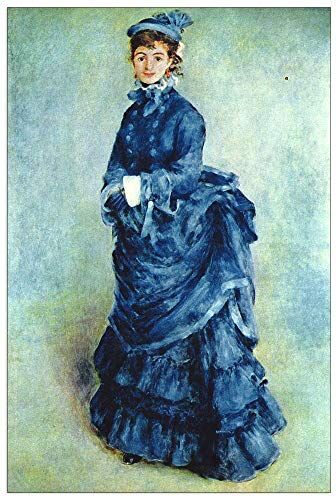 ArtPlaza Renoir Pierre-Auguste Paris girl the lady in blue Decorative Panel, Wood MDF, Multicolour, 60x90 Cm