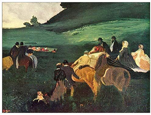 ArtPlaza Degas Edgar Riders in the landscape Decorative Panel, Wood MDF, Multicolour, 80x60 Cm