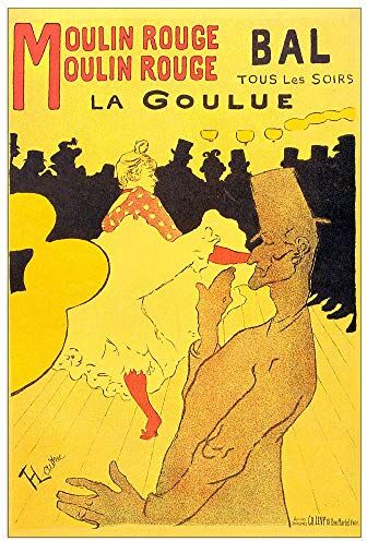 ArtPlaza Toulouse-Lautrec Moulin Rouge la Goulue Decorative Panel, Wood MDF, Multicolour, 90x135 Cm