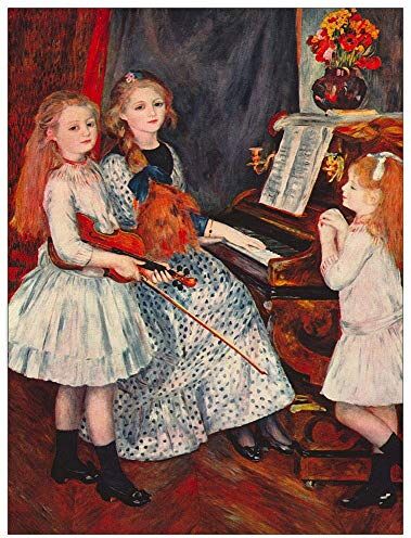 ArtPlaza Renoir Pierre-Auguste Portrait of the daughters of Catulle MendeÌ?s-at the piano Decorative Panel, Wood MDF, Multicolour, 60x80 Cm