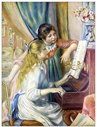 ArtPlaza Renoir Pierre-Auguste Young girls at the piano Decorative Panel, Wood MDF, Multicolour, 60x80 Cm