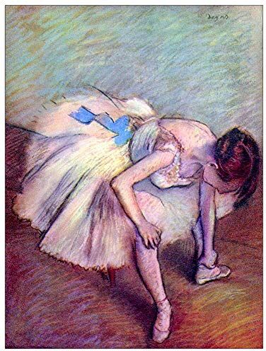 ArtPlaza Degas Edgar Dancer bent over Decorative Panel, Wood MDF, Multicolour, 60x80 Cm