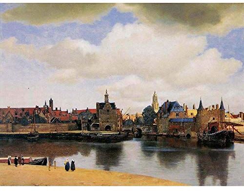 Wee Blue Coo Johannes Vermeer View Of Delft Old Master Painting Art Print Poster Wall Decor 12X16 Inch