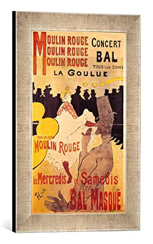 kunst für alle 'IMMAGINE incorniciata di Henri De Toulouse – Lautrec " – Poster advertising' La goulue 'at the Moulin Rouge, 1893, stampa artistica, 30 x 40 cm, nel quadro immagini fatti a mano di alta qualità argento Raya