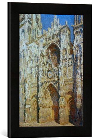 kunst für alle 'IMMAGINE incorniciata di Claude Monet "la Cattedrale di Rouen, il portale e il Tour D 'albane in piena luce del sole, stampata nel quadro immagini fatti a mano di alta qualità, 30 x 40 cm, colore: nero opaco