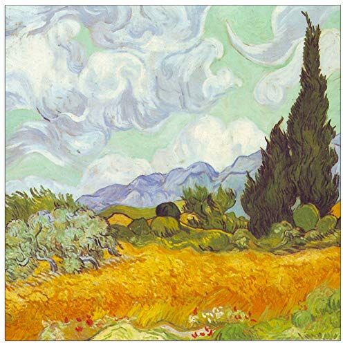 ArtPlaza Van Gogh Vincent Cornfield with Cyprusses Decorative Panel, Wood MDF, Multicolour, 50x50 Cm