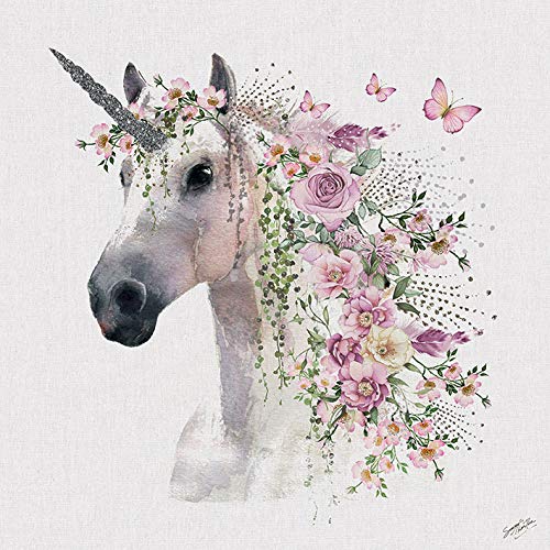 Summer Thornton Unicorn 60 x 60cm Canvas Print Stampa su Tela, Multicolore, 0.96 x 60 x 3 cm