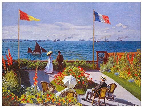 ArtPlaza Monet Claude Garden at Sainte Adresse Decorative Panel, Wood MDF, Multicolour, 80x60 Cm