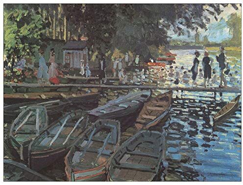 ArtPlaza Monet Claude Bathers at La GrenoullieÌ?re Decorative Panel, Wood MDF, Multicolour, 120x90 Cm