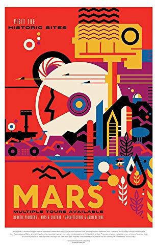 Wee Blue Coo Nasa Space Exploration Travel Advert Mars Art Print Poster Wall Decor 12X16 Inch Spazio Viaggio Pubblicità Manifesto Parete