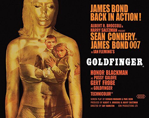 Pyramid Schermo Internazionale Piramide  James Bond Goldfinger, Medio Tela Canvas Stampato su Telaio in MDF Tela