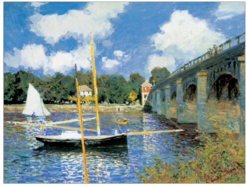 Artopweb Pannelli Decorativi Monet Bridge At Argenteuil Quadro, Legno, Multicolore, 80x1.8x60 cm, 1913 unità