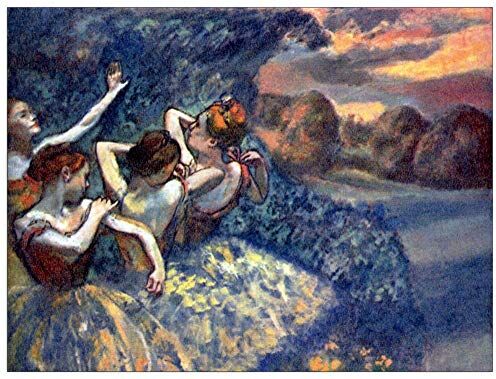 ArtPlaza Degas Edgar Four Dancers Decorative Panel, Wood MDF, Multicolour, 80x60 Cm