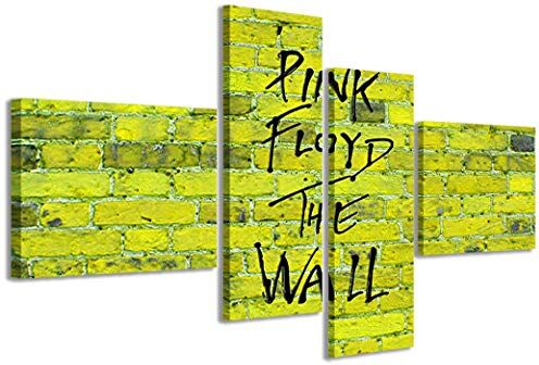 Stampe su Tela , Pink floyd the wall Quadri Moderni in 4 pannelli già intelaiati, canvas, pronto per essere appeso, 160x70cm