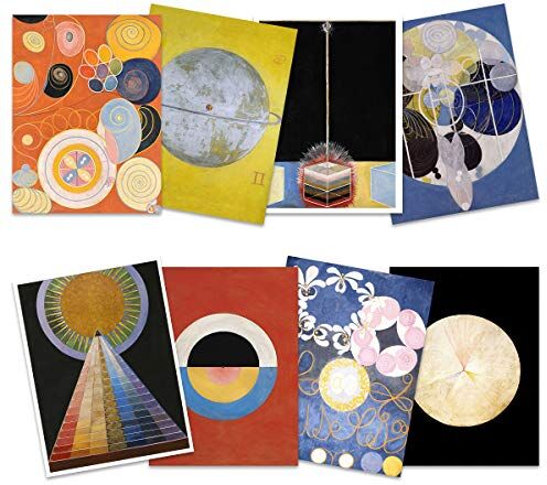 Wee Blue Coo Hilma Af Klint Modern Abstract Painting Symbols Wall Art Print Poster Home Decor Premium Pack of 8 Astratto Pittura Parete Manifesto Casa