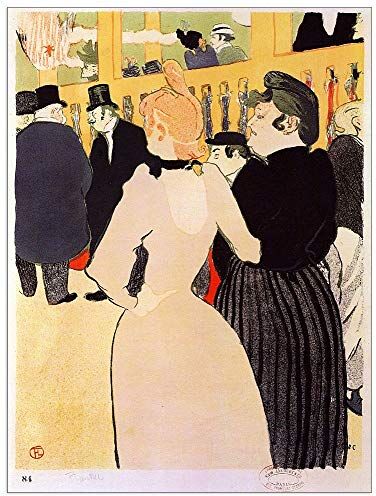 ArtPlaza Toulouse-Lautrec-At The Moulin Rouge, la Goulue And Her Sister Pannello Decorativo, Legno MDF, Multicolore, 60 x 80 cm