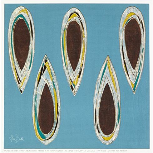 EuroGraphics Stampa Artistica Teal Abstract di Alan Buckle, 18x18 cm