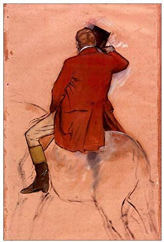 ArtPlaza Degas Edgar Rider with red jacket Decorative Panel, Wood MDF, Multicolour, 60x90 Cm