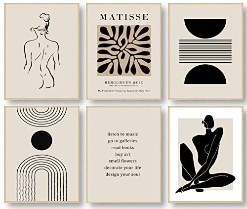 KBKBART Stampe artistiche da parete Matisse, poster astratti da parete con stampa artistica da parete, motivo con foglie e foglie, decorazione da parete per soggiorno (20,3 x 25,4 cm, senza cornice)