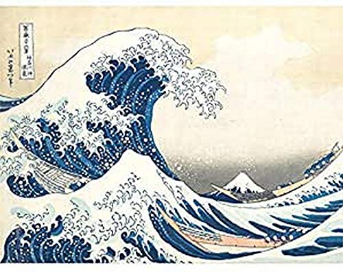 Wee Blue Coo Hokusai Great Wave off Kanagawa Wall Art Print grande Parete