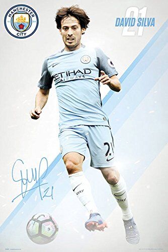 empireposter  Calcio – Manchester City, Silva 16/17 Stampa Calcio Poster, Carta, Multicolore, 91,5 x 61 x 0,14 cm