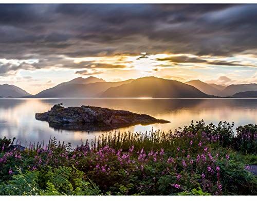 Artery8 Trienke Sunset Loch Linnhe Highland Scotland Photo Premium Wall Art Canvas Print 18X24 Inch Tramonto montanaro Scozia Fotografia Parete