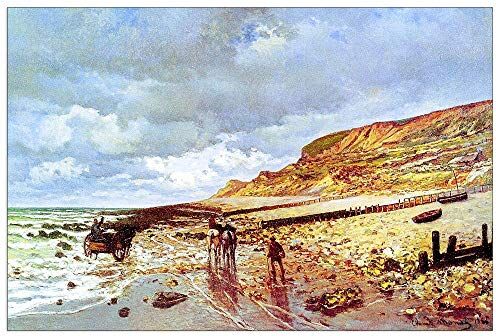 ArtPlaza Monet Claude Pointe de la Havre at low tide Decorative Panel, Wood MDF, Multicolour, 135x90 Cm