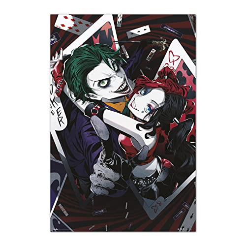 Grupo Erik : Poster DC Comics Joker & Harley Quinn Anime   Poster da parete Joker ed Harley Quinn versione Anime 61x91,5cm, carta lucida   Poster da muro, incorniciabile   Poster Comics, Poster Joker