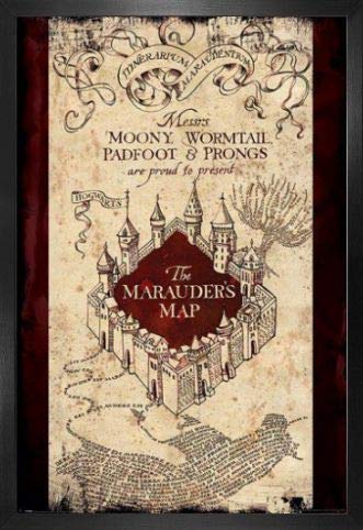 Harry Potter 1art1  Stampa e Cornice (MDF) La Mappa Del Malandrino (91 x 61cm)
