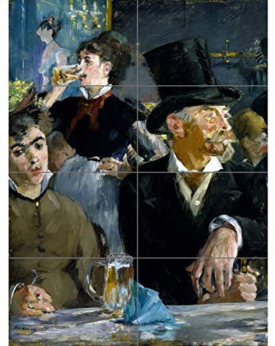 Artery8 Edouard Manet At The Cafe Poster gigante a pannello (8 sezioni)