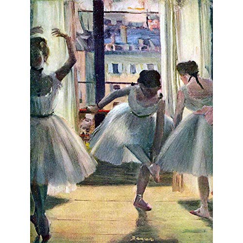 Wee Blue Coo Edgar Degas Three Dancers A Practice Room Old Master Painting Art Print Poster Wall Decor 12X16 Inch