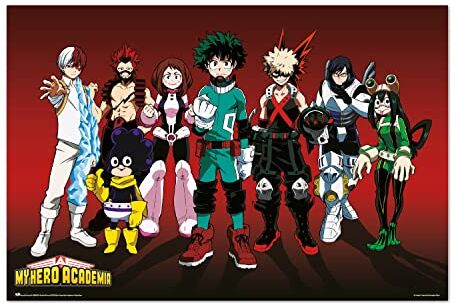 Grupo Erik : Poster My Hero Academy   Poster da parete MHA Hero Version, 61x91,5cm, carta lucida   Poster da muro, incorniciabile   Poster My Hero Academy, Poster Anime, My Hero Academy Gadget