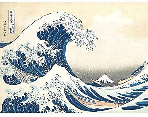 Wee Blue Coo Hokusai Great Wave off Kanagawa Unframed Wall Art Print Poster Home Decor Premium grande Parete Manifesto Casa