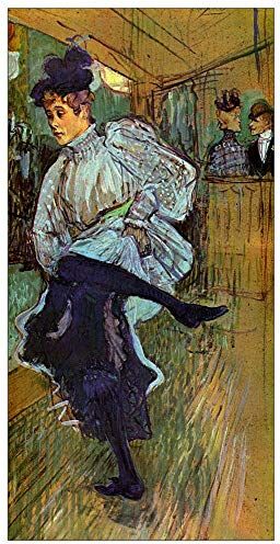 ArtPlaza Toulouse-Lautrec Jane Avril Dancing Decorative Panel, Wood MDF, Multicolour, 70x140 Cm