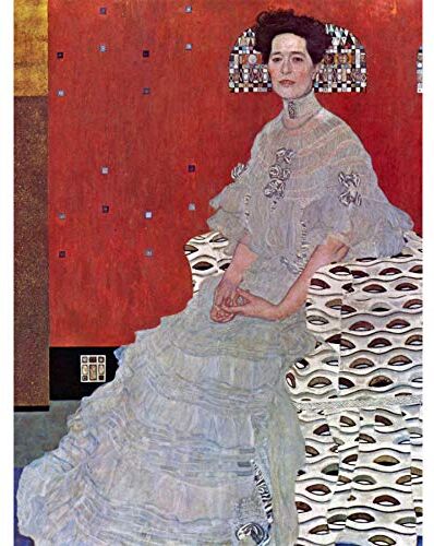 Wee Blue Coo Klimt Portrait of Fritza Riedler 1906 Large Wall Art Poster Print Thick Paper 18X24 Inch Ritratto Parete Stampa poster