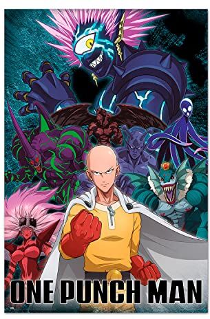 Grupo Erik : Poster One Punch Man Saitama VS Villain   Poster da parete One Punch Man, 61x91,5cm, carta lucida   Poster da muro, incorniciabile, Poster Anime, One Punch Man Gadget