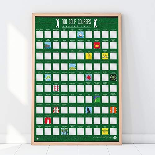 Gift Republic Poster con lista di campi da golf, verde, 100