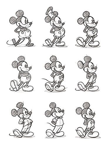 Pyramid Mickey Mouse 60 x 80 cm Diversi Disegni su Tela con Stampa Floreale su Tela Stampa