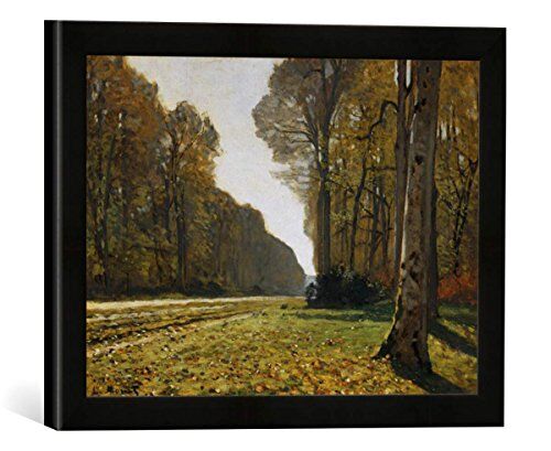 kunst für alle 'IMMAGINE incorniciata pavé di Claude Monet "le de Chailly, Forêt de fontainebleau (dit Autrefois à torcicollo: Route du Bas-bréau), stampata nel quadro immagini fatti a mano di alta qualità, 40 x 30 cm, colore: nero opaco