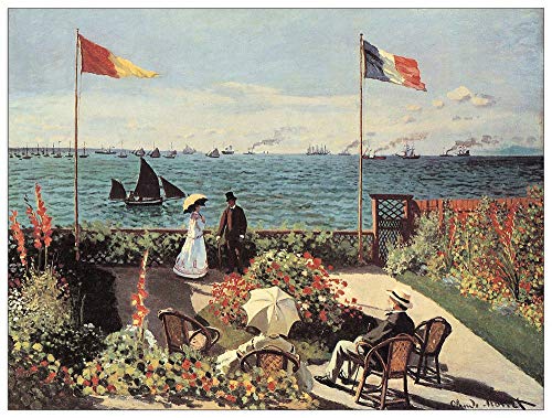 ArtPlaza Monet Claude Garden at Sainte-Adresse Decorative Panel, Wood MDF, Multicolour, 120x90 Cm