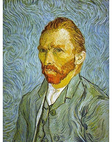 Wee Blue Coo Vincent Van Gogh Self Portrait Old Master Painting Art Print Poster Wall Decor 12X16 Inch Ritratto Vecchio maestro Pittura Manifesto Parete