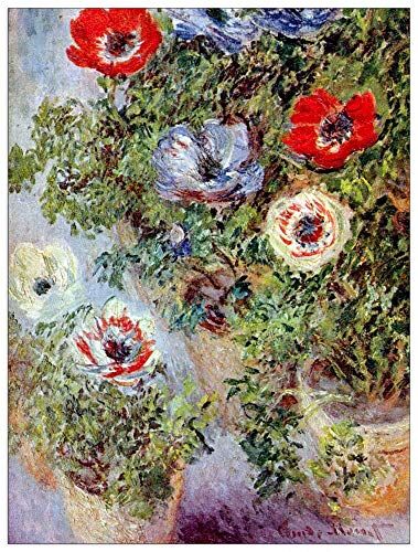 ArtPlaza Monet Claude Still Life with Anemones Decorative Panel, Wood MDF, Multicolour, 90x120 Cm