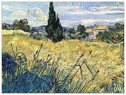 ArtPlaza Van Gogh Vincent Green wheat field with cypress Decorative Panel, Wood MDF, Multicolour, 120x90 Cm