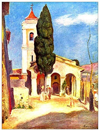 ArtPlaza Renoir Pierre-Auguste Church in Cagnes  Decorative Panel, Wood MDF, Multicolour, 60x80 Cm