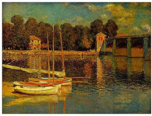 ArtPlaza Monet Claude Bridge at Argenteuil Decorative Panel, Wood MDF, Multicolour, 80x60 Cm