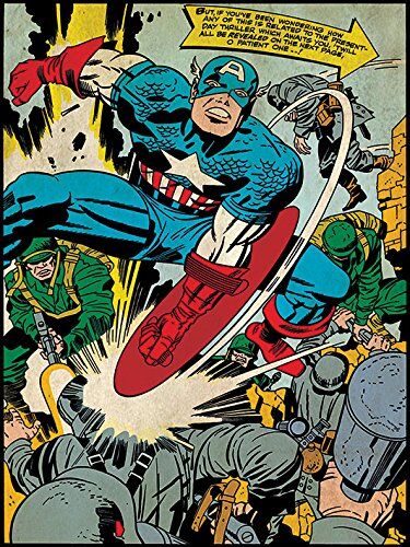 Marvel Captain America 60 x 80 cm, Tela Stampata Modello soldatini