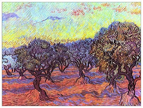 ArtPlaza Van Gogh Vincent Olive Trees II Decorative Panel, Wood MDF, Multicolour, 80x60 Cm