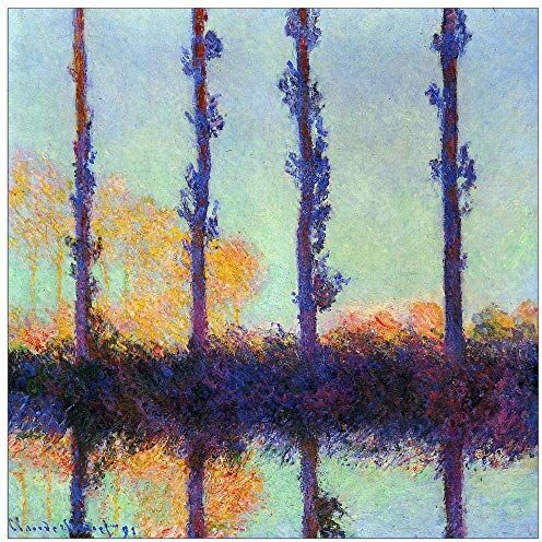 ArtPlaza Monet Claude Four poplars Decorative Panel, Wood MDF, Multicolour, 70x70 Cm