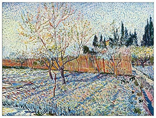 ArtPlaza Van Gogh Vincent Orchard with cypress Decorative Panel, Wood MDF, Multicolour, 120x90 Cm
